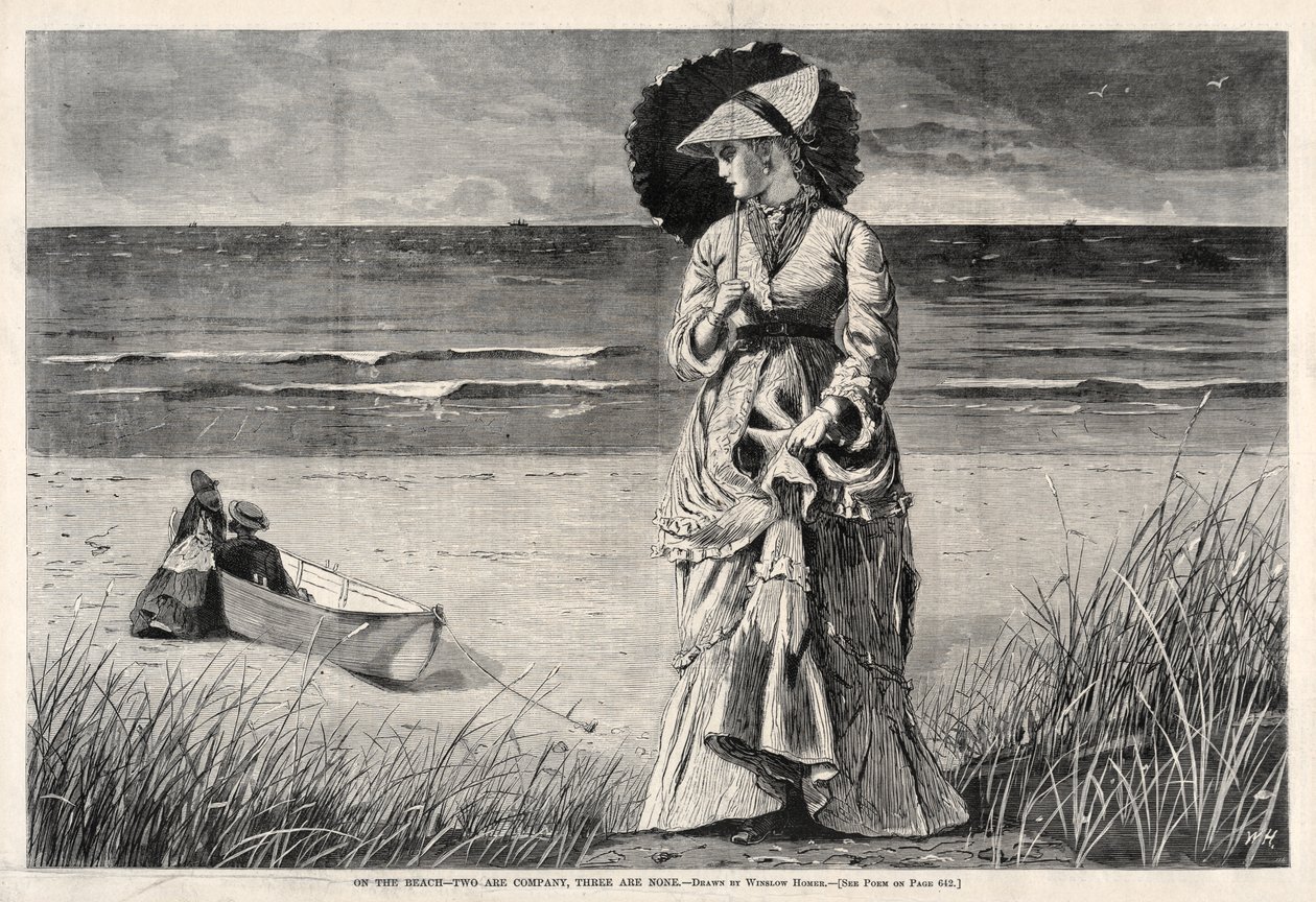 Sulla spiaggia - In due si sta bene, in tre non si sta bene da Winslow Homer