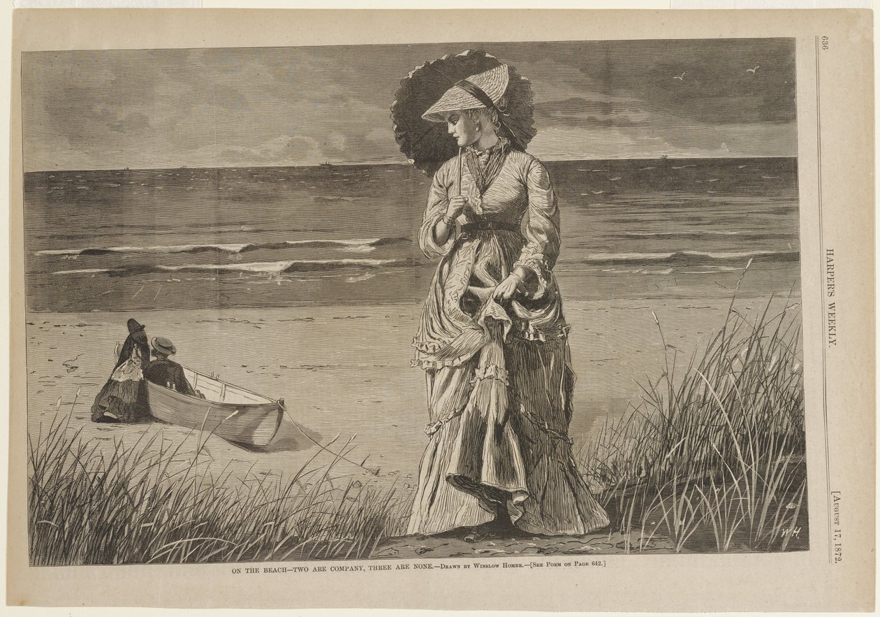 Sulla spiaggia - Due fanno compagnia, tre no da Winslow Homer