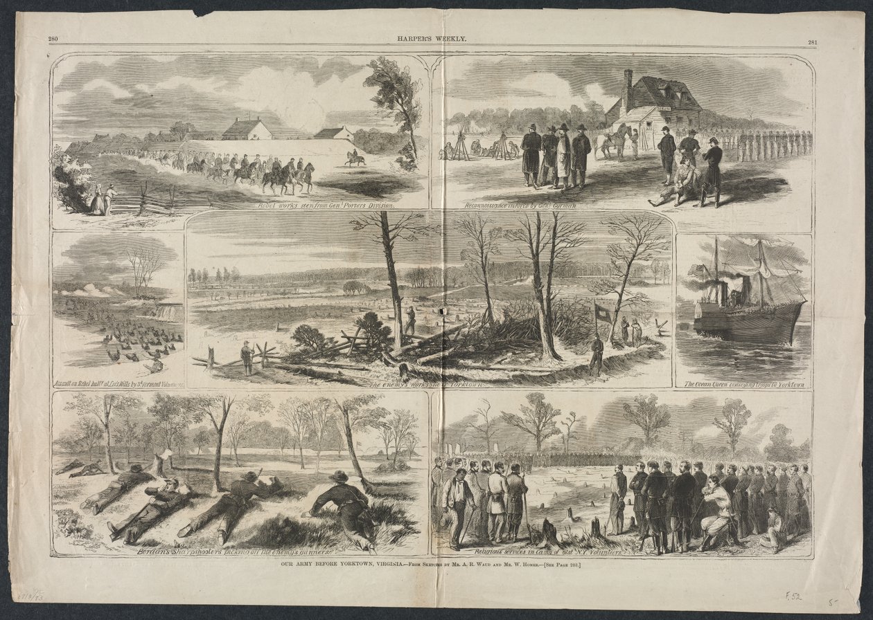 Il nostro esercito davanti a Yorktown, Virginia, 1862 da Winslow Homer