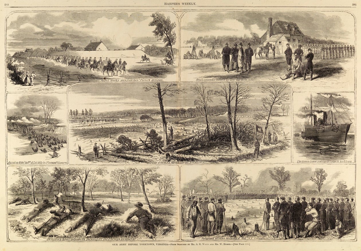 Il nostro esercito davanti a Yorktown, Virginia, da Harper