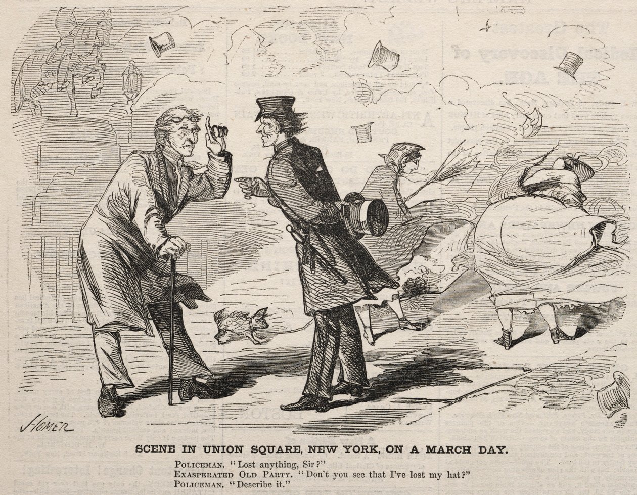 Scena a Union Square, New York, in un giorno di marzo da Winslow Homer