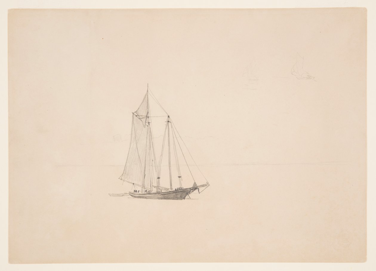 Schooner con dinghy da Winslow Homer