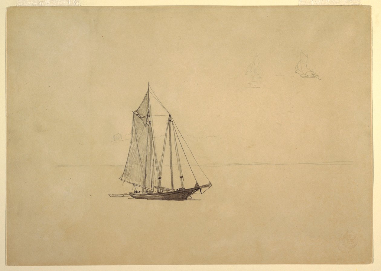 Schooner con dinghy da Winslow Homer