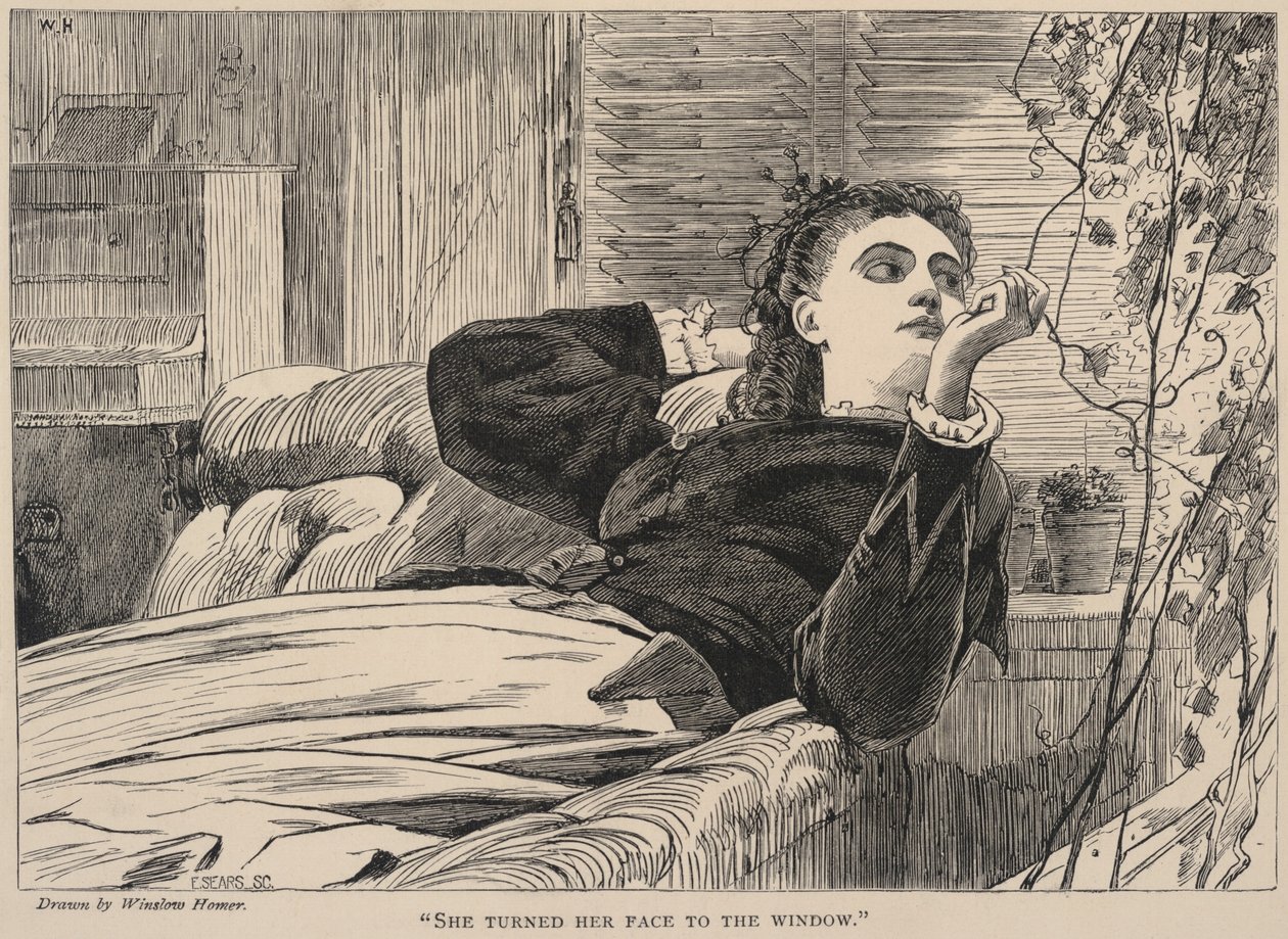 She Turned Her Face to the Window, da The Galaxy, maggio 1868 da Winslow Homer