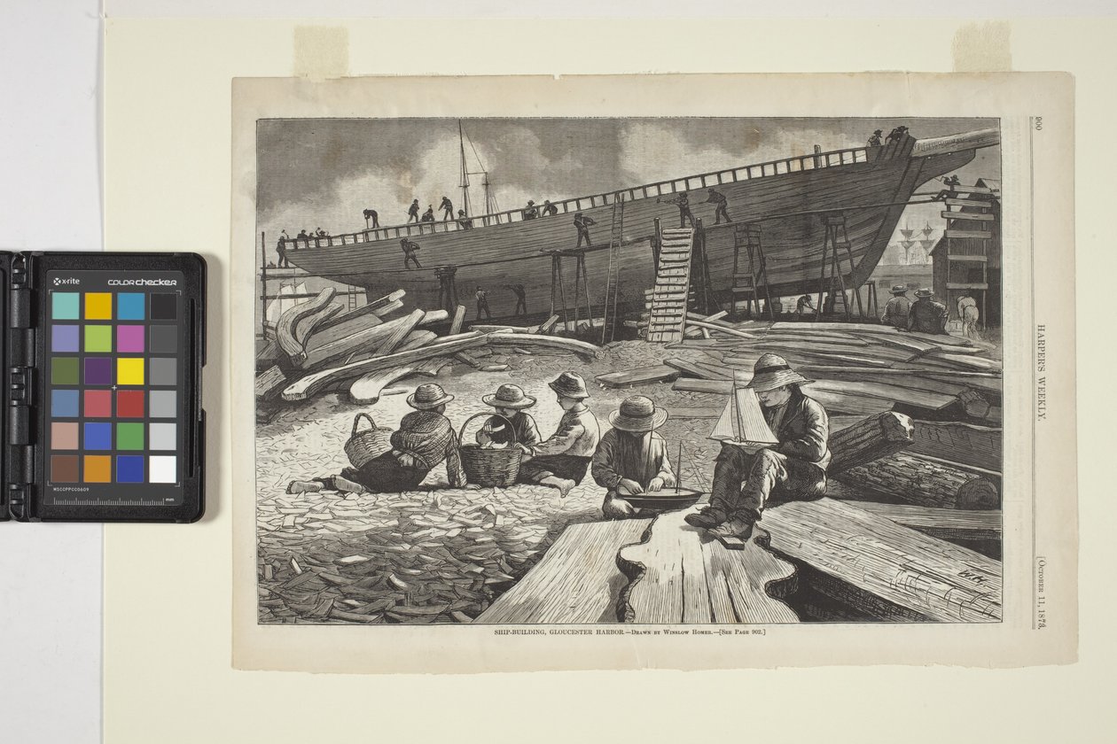Costruzione di navi, porto di Gloucester da Winslow Homer