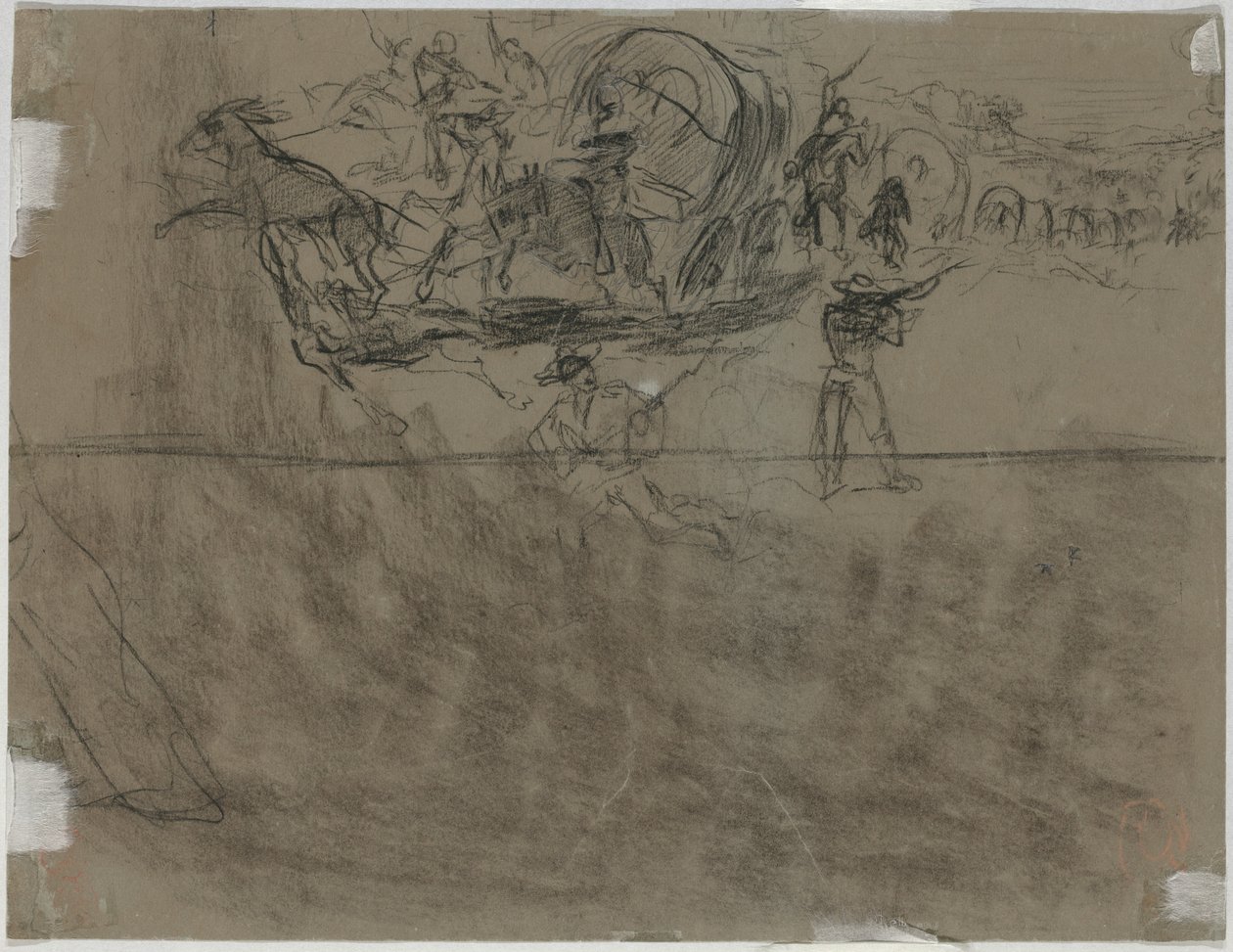 Scaramuccia che coinvolge un convoglio [verso], 1864 da Winslow Homer