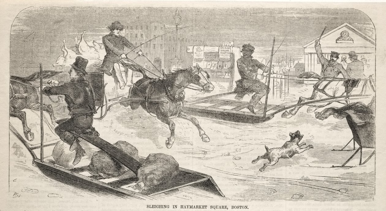 Giro in slitta a Haymarket Square, Boston da Winslow Homer