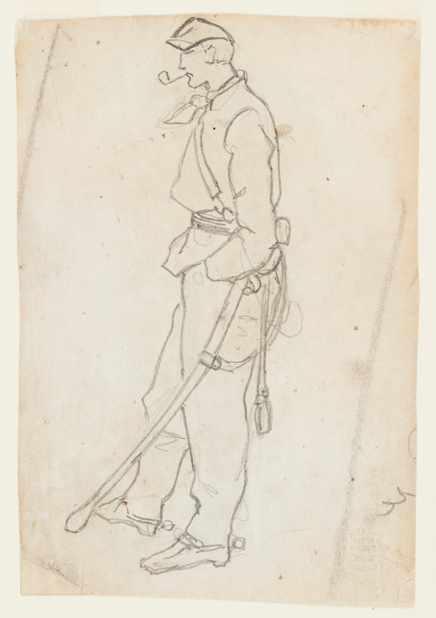 Soldato con spada e pipa da Winslow Homer