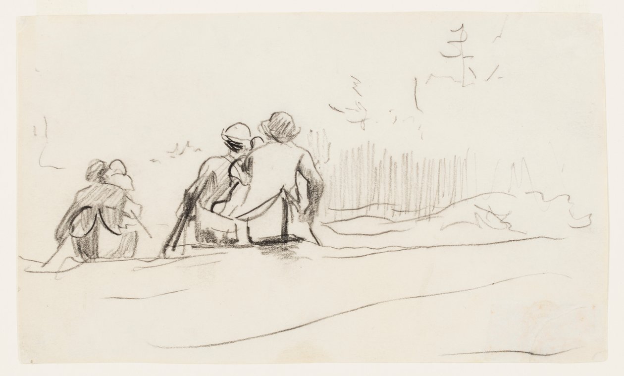 Vista di poppa di due canoe da Winslow Homer