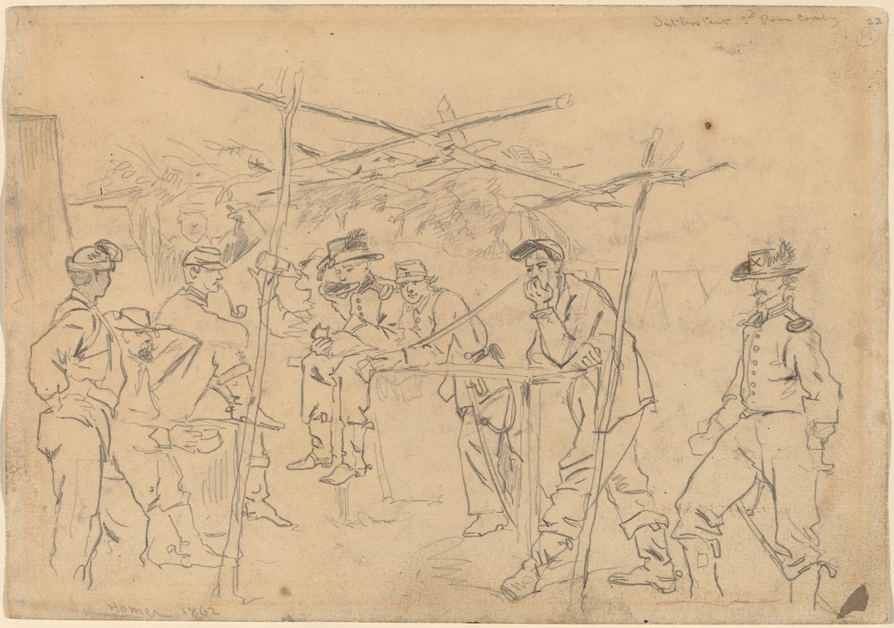 Tenda del venditore, 3° cavalleria della Pennsylvania [recto] da Winslow Homer