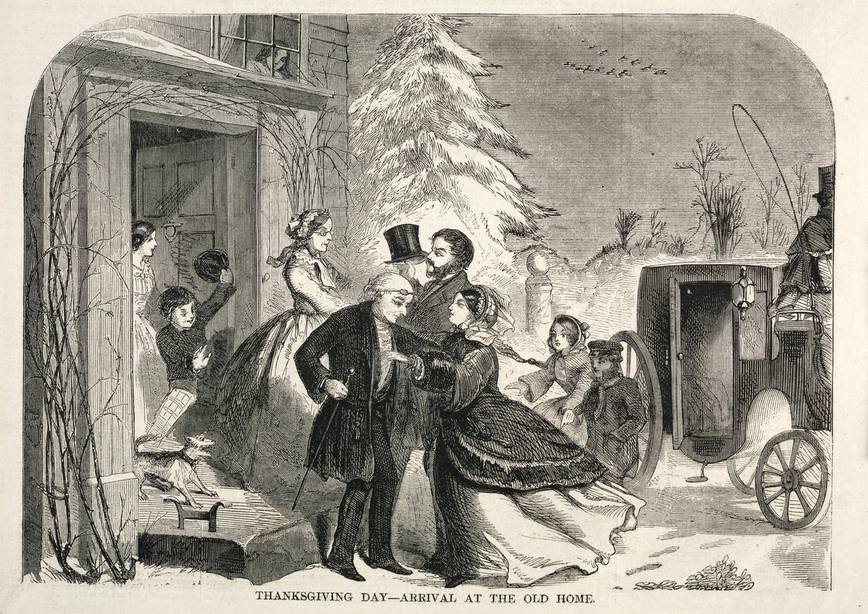 Giorno del Ringraziamento - Arrivo alla vecchia casa, 1858 da Winslow Homer