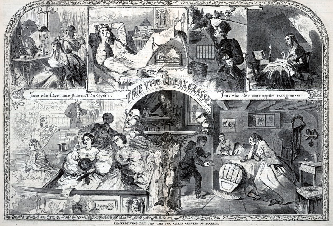Giorno del Ringraziamento, 1860, Le due grandi classi della società, da Harper