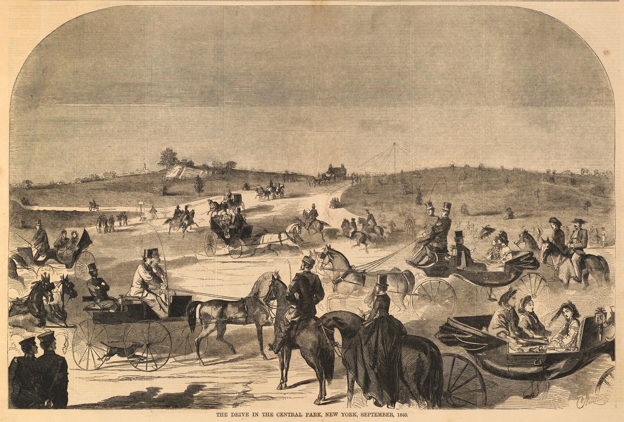 The Drive in the Central Park, New York, settembre 1860, da Harper