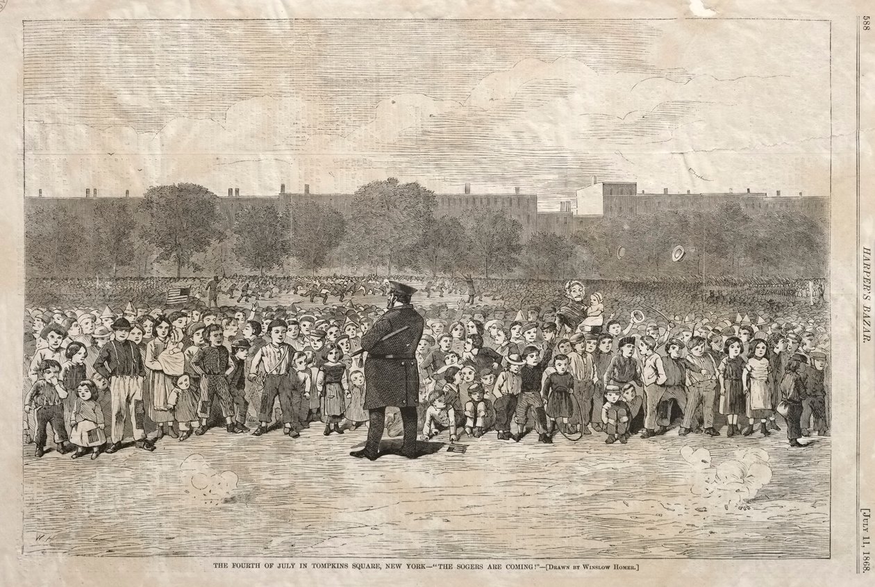Il Quattro Luglio a Tompkins Square, New York - I Sogers stanno arrivando, 1868 da Winslow Homer