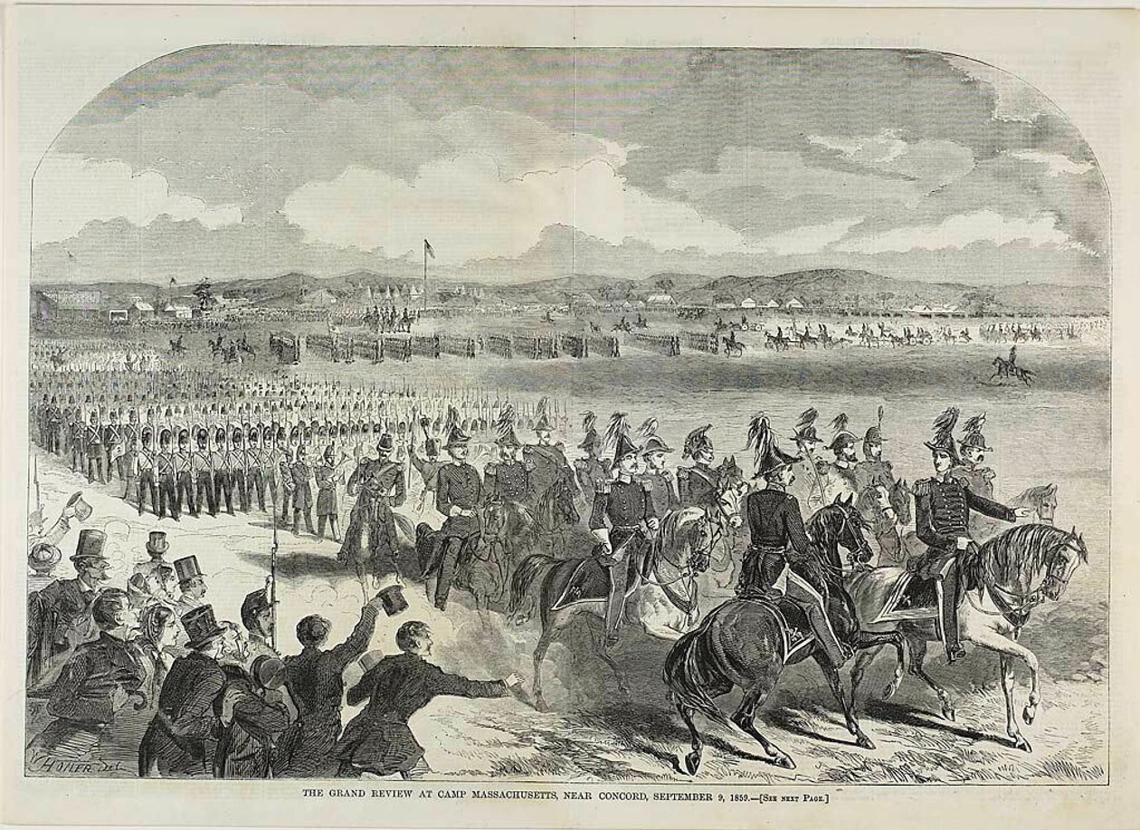 La grande rassegna al Campo Massachusetts, vicino a Concord da Winslow Homer
