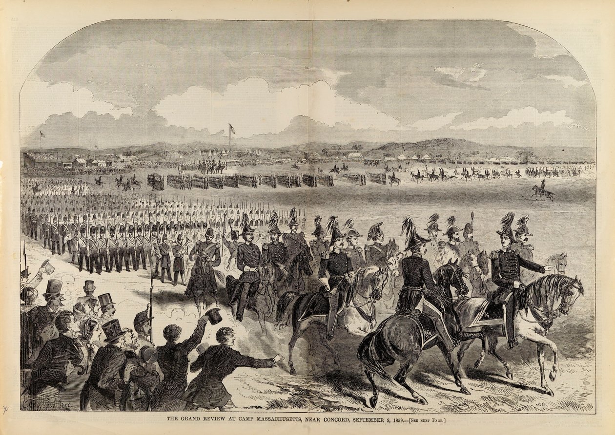 The Grand Review at Camp Massachusetts, Near Concord, 9 settembre 1859, da Harper