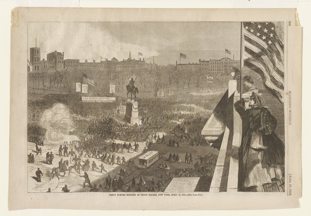 Il grande comizio di Sumter a Union Square, New York, 11 aprile 1863 da Winslow Homer