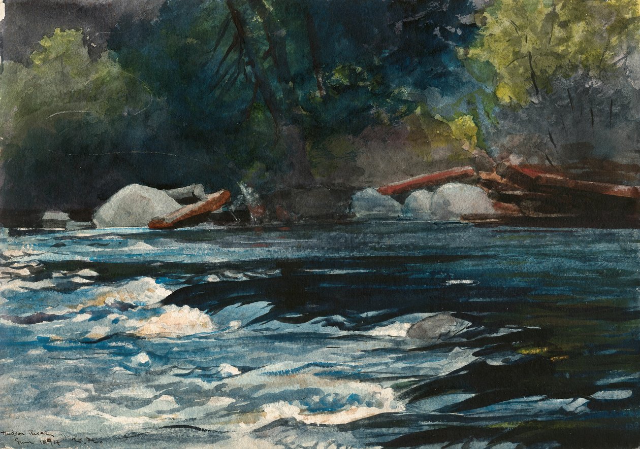 Le Rapide, fiume Hudson, Adirondack da Winslow Homer