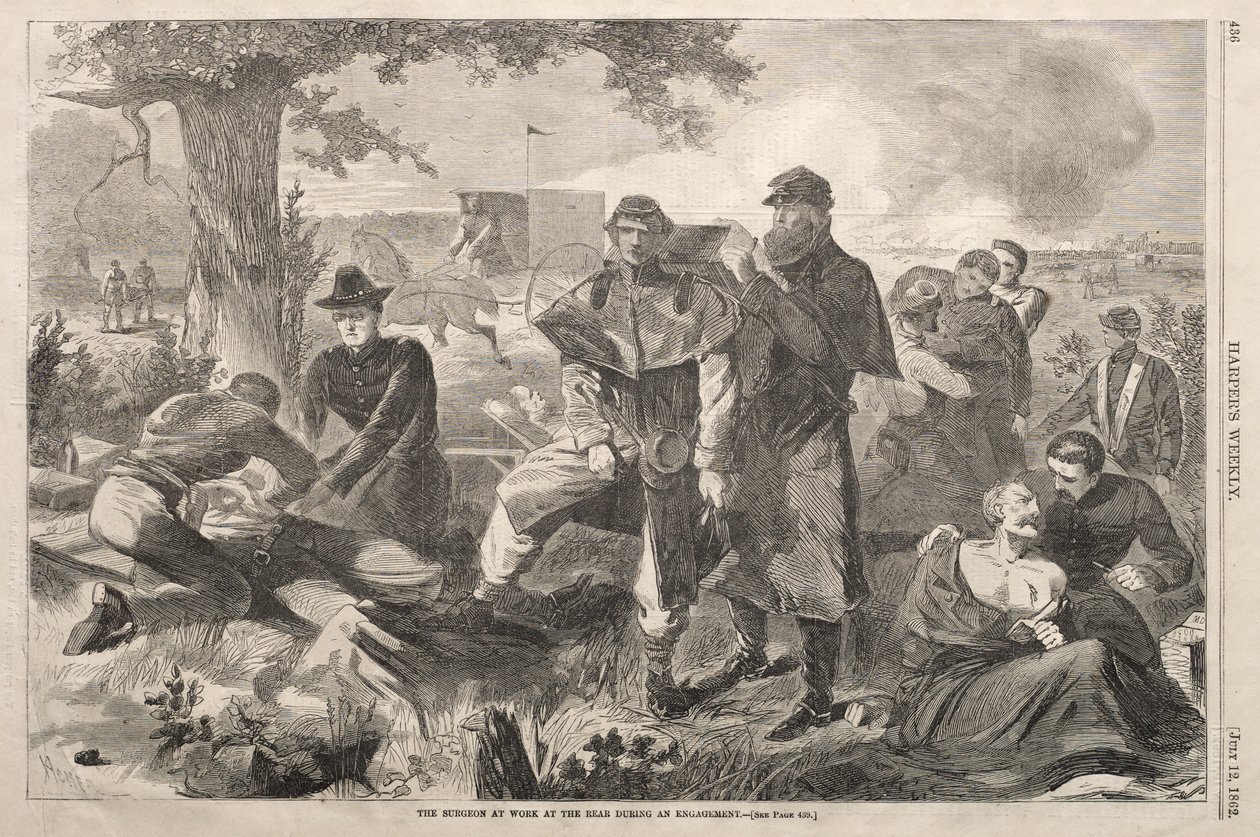 Il chirurgo al lavoro nel retro durante un ingaggio, 1862 da Winslow Homer