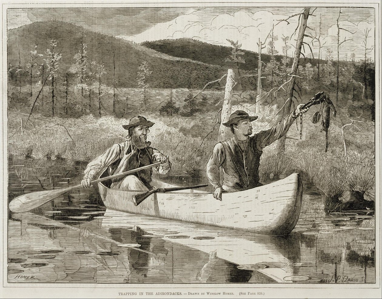 "La caccia con le trappole nelle Adirondacks" da Winslow Homer