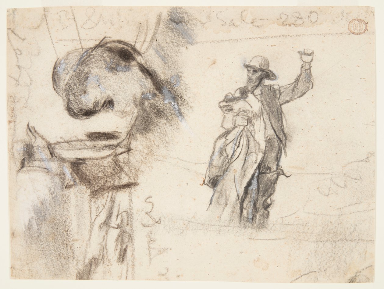 Due studi di un marinaio con braccio alzato da Winslow Homer