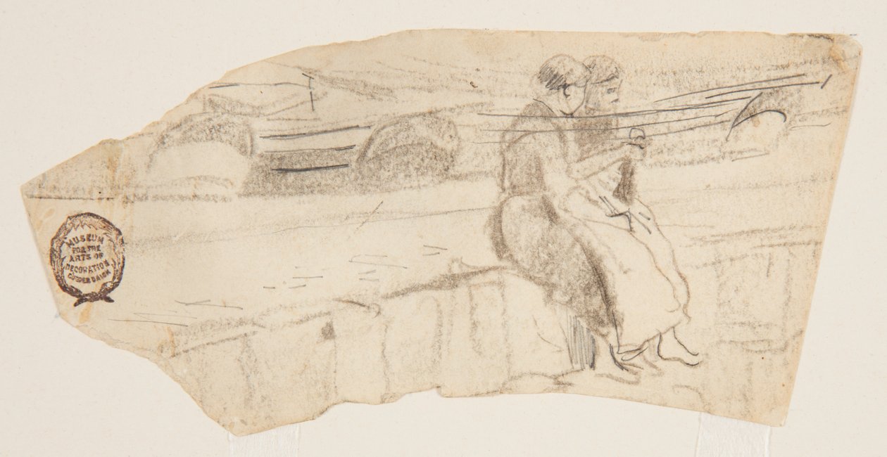 Due donne sedute su un muro di mare, Cullercoats, Inghilterra da Winslow Homer