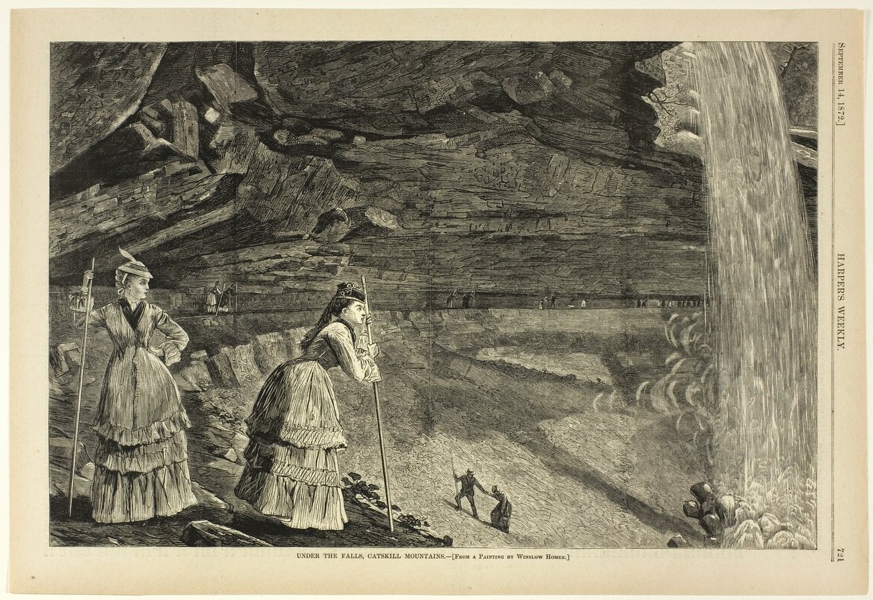 Sotto le cascate, montagne Catskill da Winslow Homer