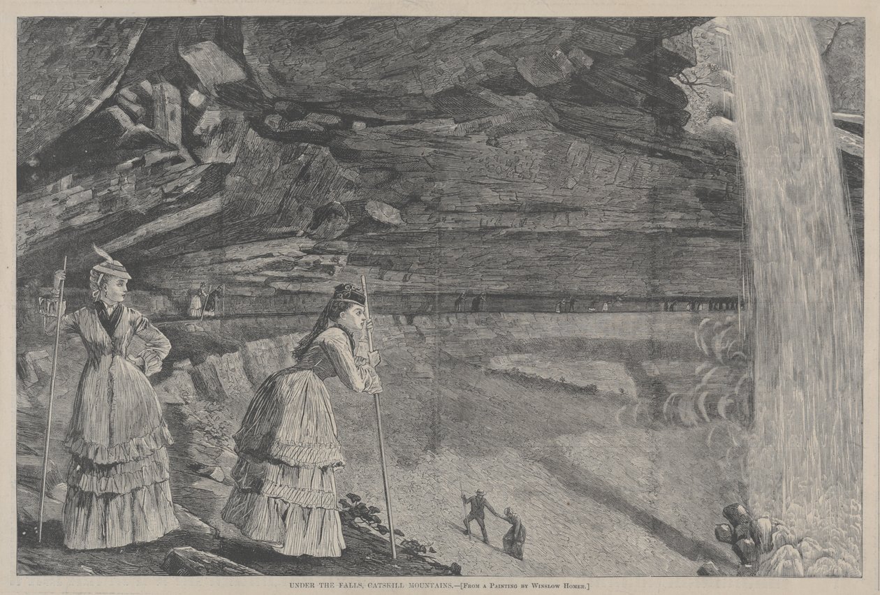 Sotto le cascate, Monti Catskill. Da un dipinto di Winslow Homer da Winslow Homer