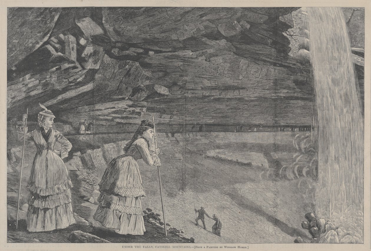 Sotto le cascate, Monti Catskill da un dipinto di Winslow Homer, 1872 da Winslow Homer