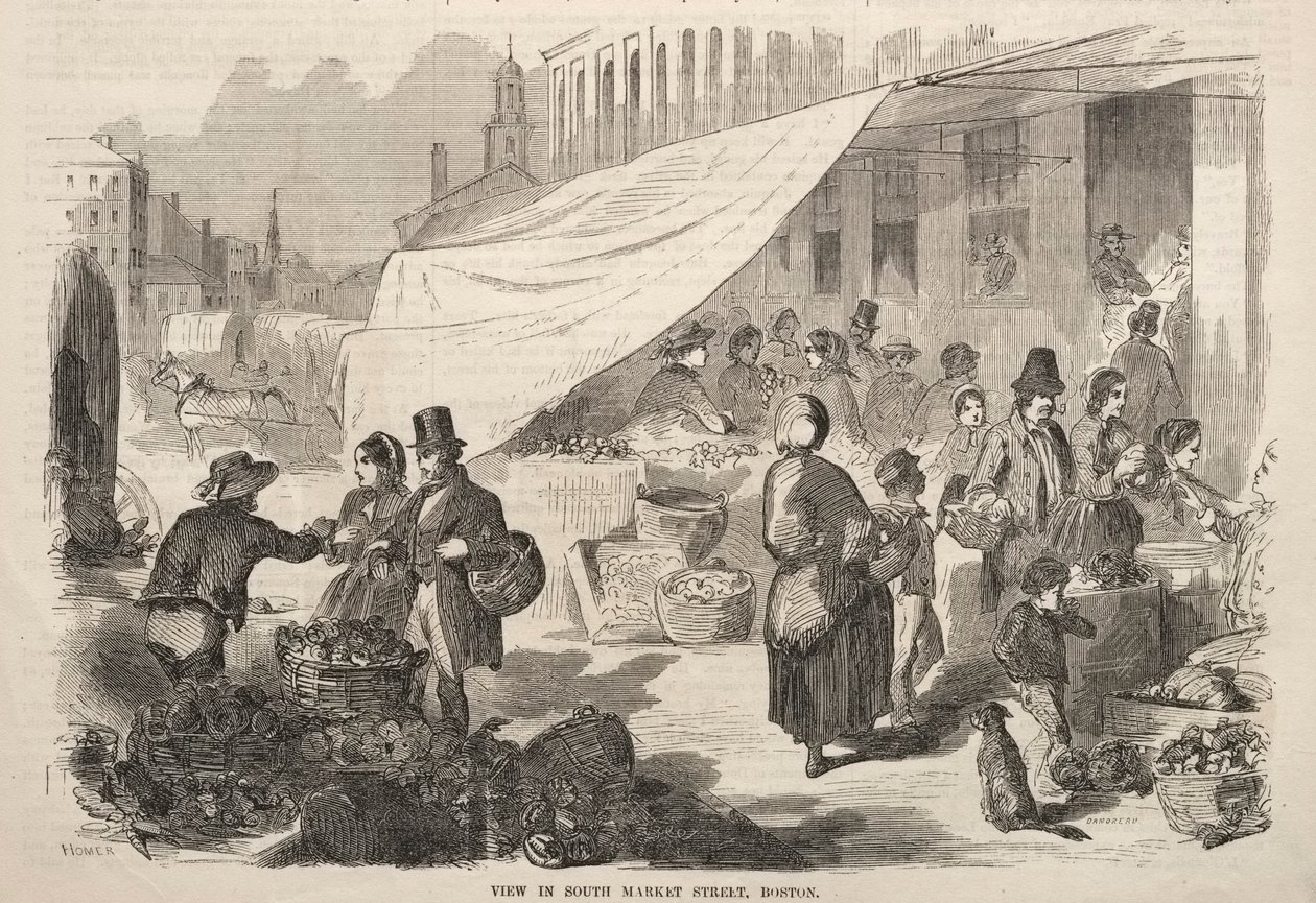 Vista in South Market Street, Boston, 1857 da Winslow Homer