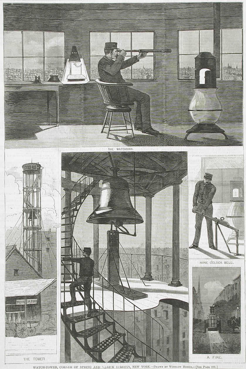 Watch-Tower, all’angolo tra Spring Street e Varick Street, New York da Winslow Homer