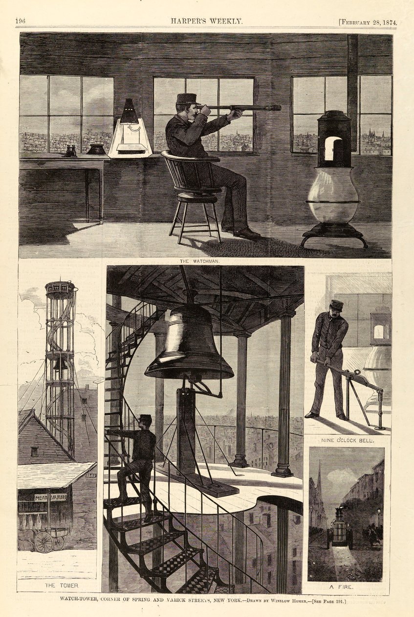 Watch-Tower, Corner of Spring and Varick Streets, New York, da Harper
