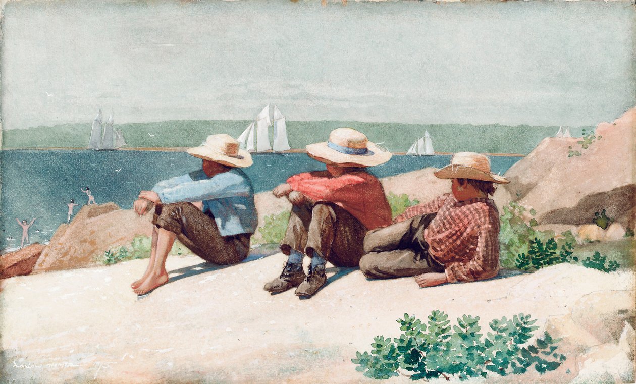 Guardando le navi, Gloucester, 1875 da Winslow Homer