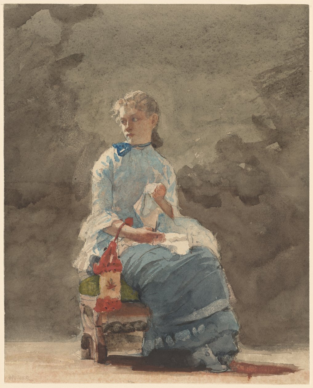 Donna che cuce, 1878-9 da Winslow Homer