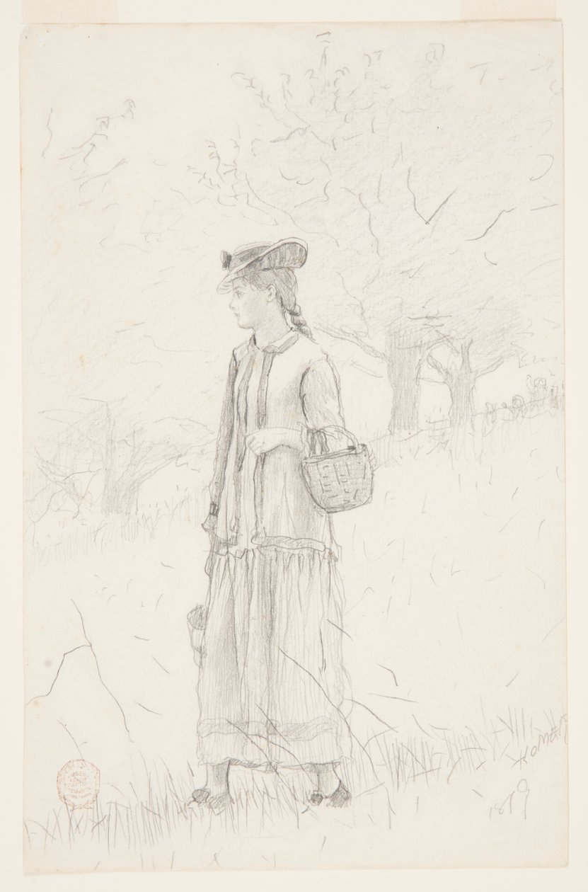 Giovane Donna che Porta un Cestino da Winslow Homer