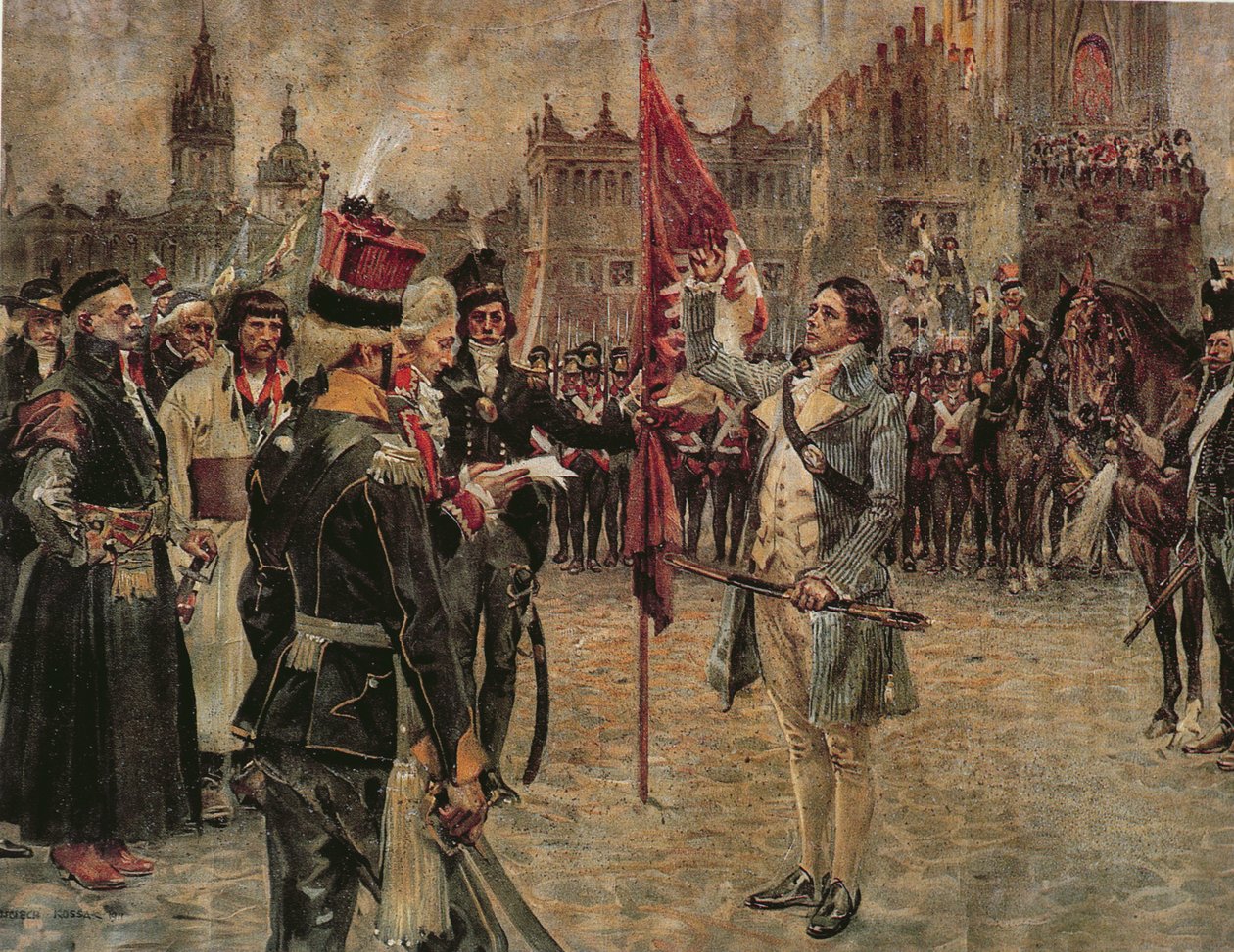 Tadeusz Kosciuszko arriva a Cracovia il 24 marzo 1794 per radunare il popolo polacco contro l