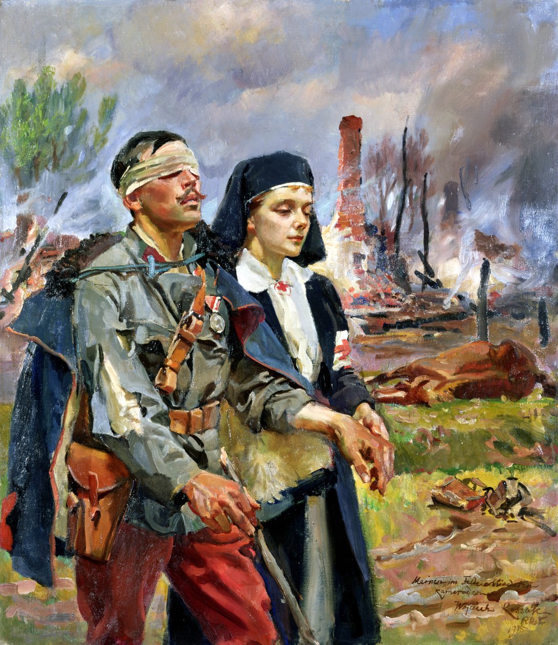 Soldato ferito, 1915 da Wojciech Kossak