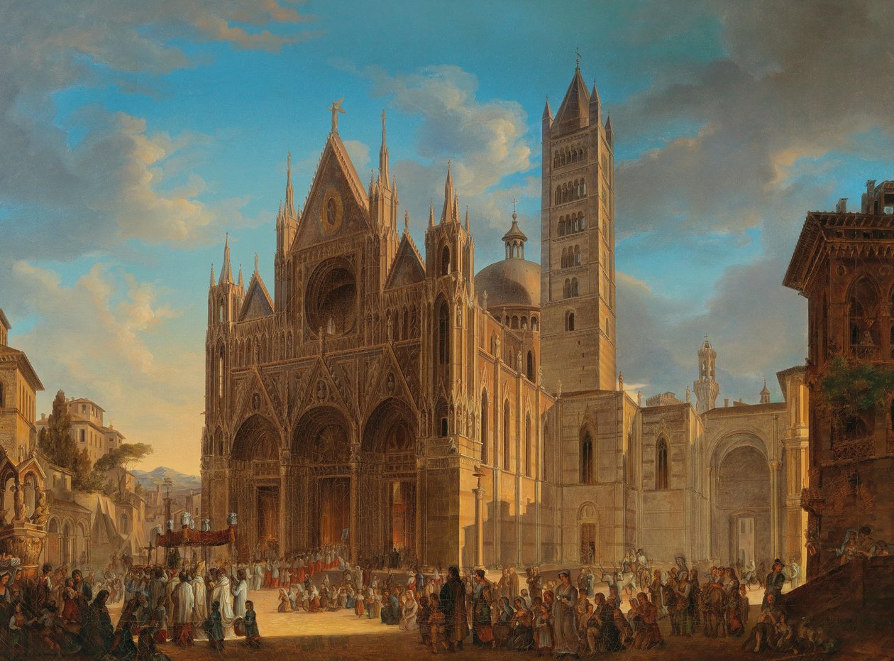 Processione davanti al Duomo di Siena da Woldemar Hermann