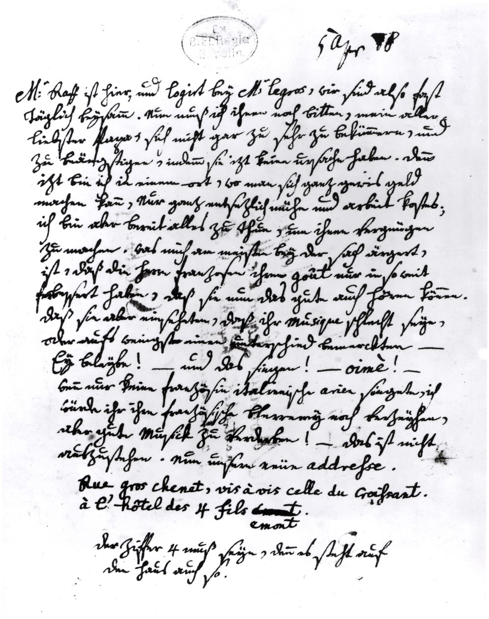 Lettera di Mozart a suo padre, 5 aprile 1778 da Wolfgang Amadeus Mozart