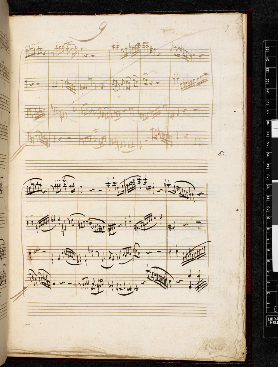 Adagio e fuga in do minore, K. 546, Add. 28996, f.7r da Wolfgang Amadeus Mozart