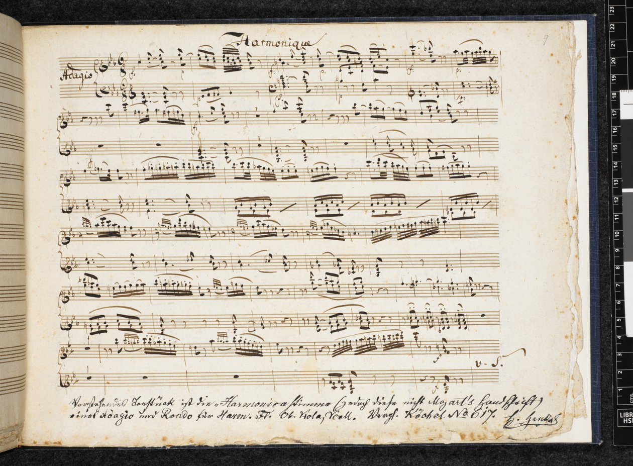 Adagio e Rondo in do minore/maggiore per armonica, flauto, oboe, viola e violoncello da Wolfgang Amadeus Mozart