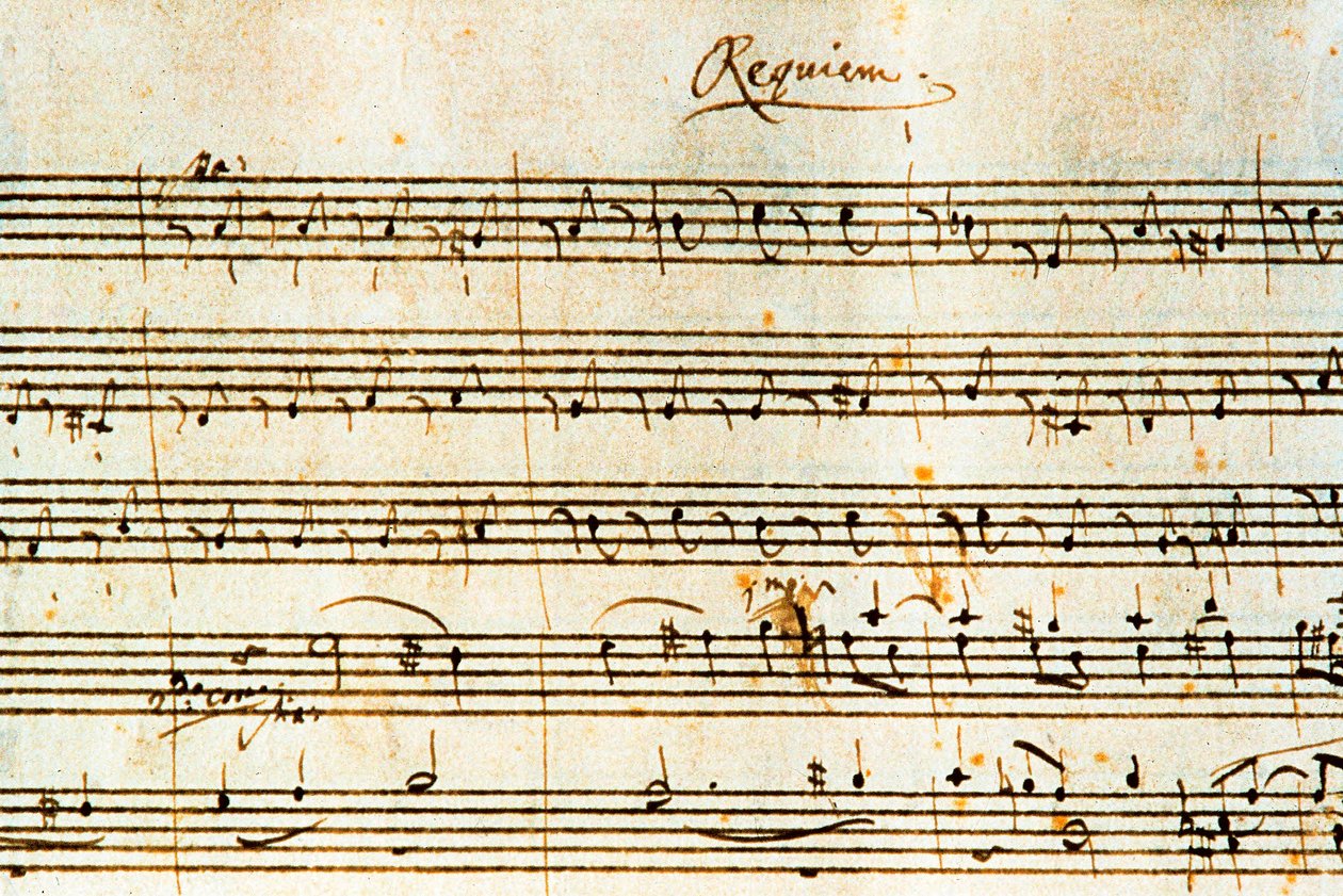 Partitura autografa del Requiem, K. 626 del compositore austriaco Wolfgang Amadeus Mozart (1756-1791) da Wolfgang Amadeus Mozart