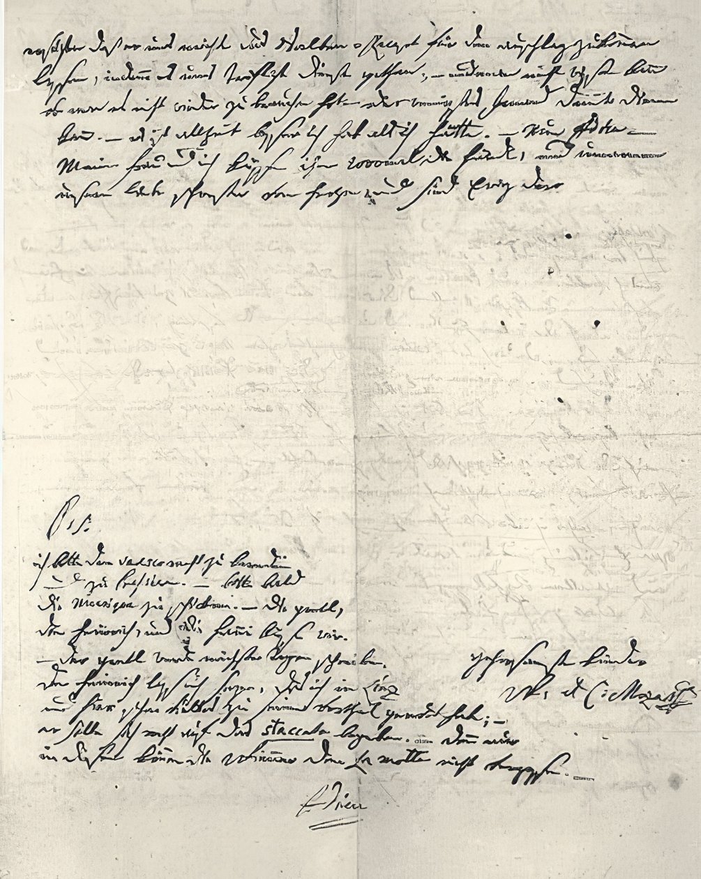 Lettera autografa di Wolfgang Amadeus Mozart da Wolfgang Amadeus Mozart