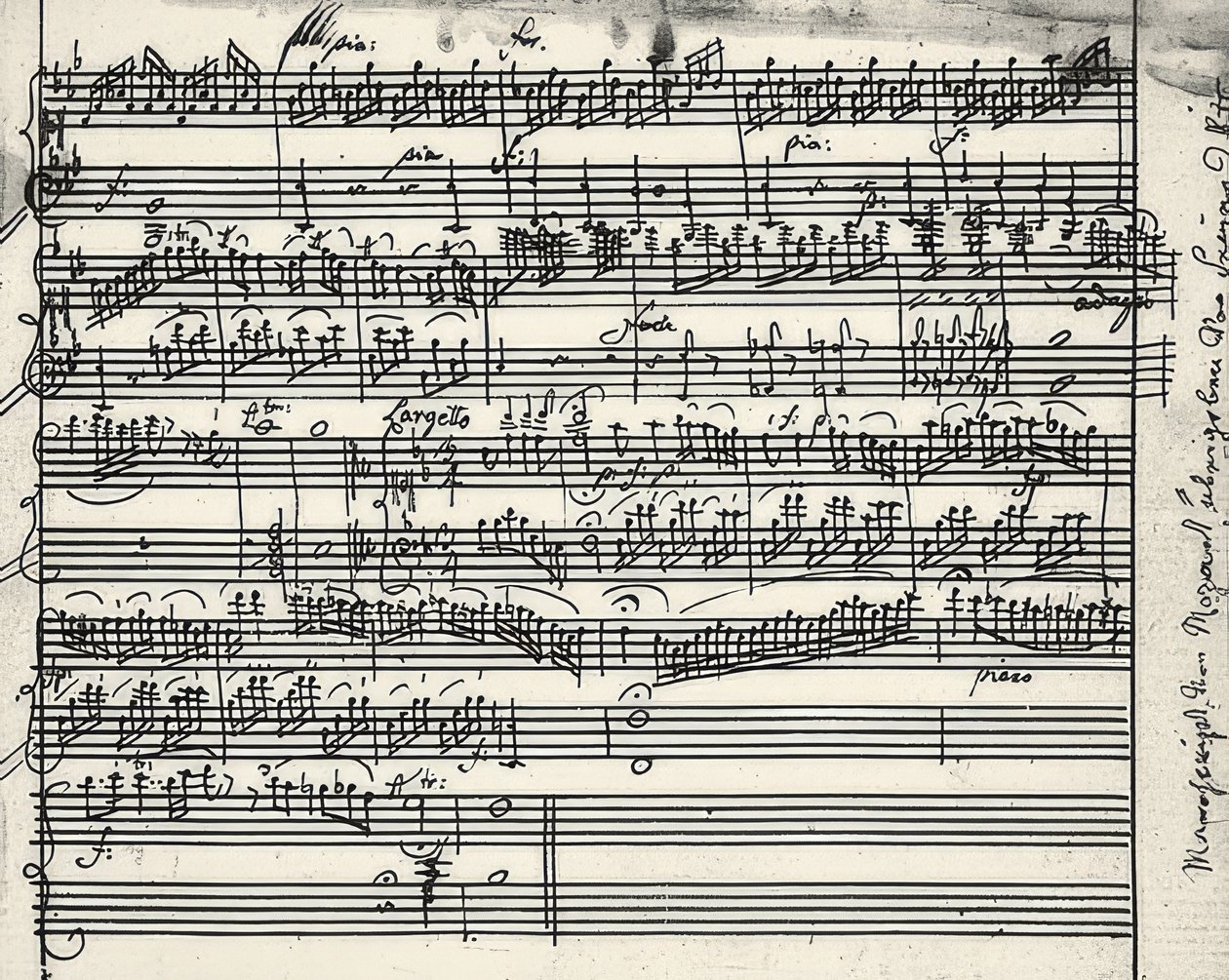 Autografo musicale da Wolfgang Amadeus Mozart