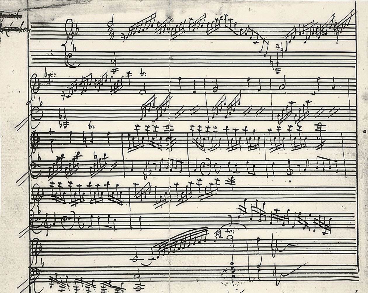 Autografo musicale da Wolfgang Amadeus Mozart