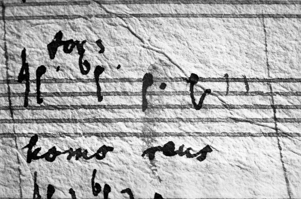Partitura del Requiem di Mozart, ultime note scritte ... da Wolfgang Amadeus Mozart