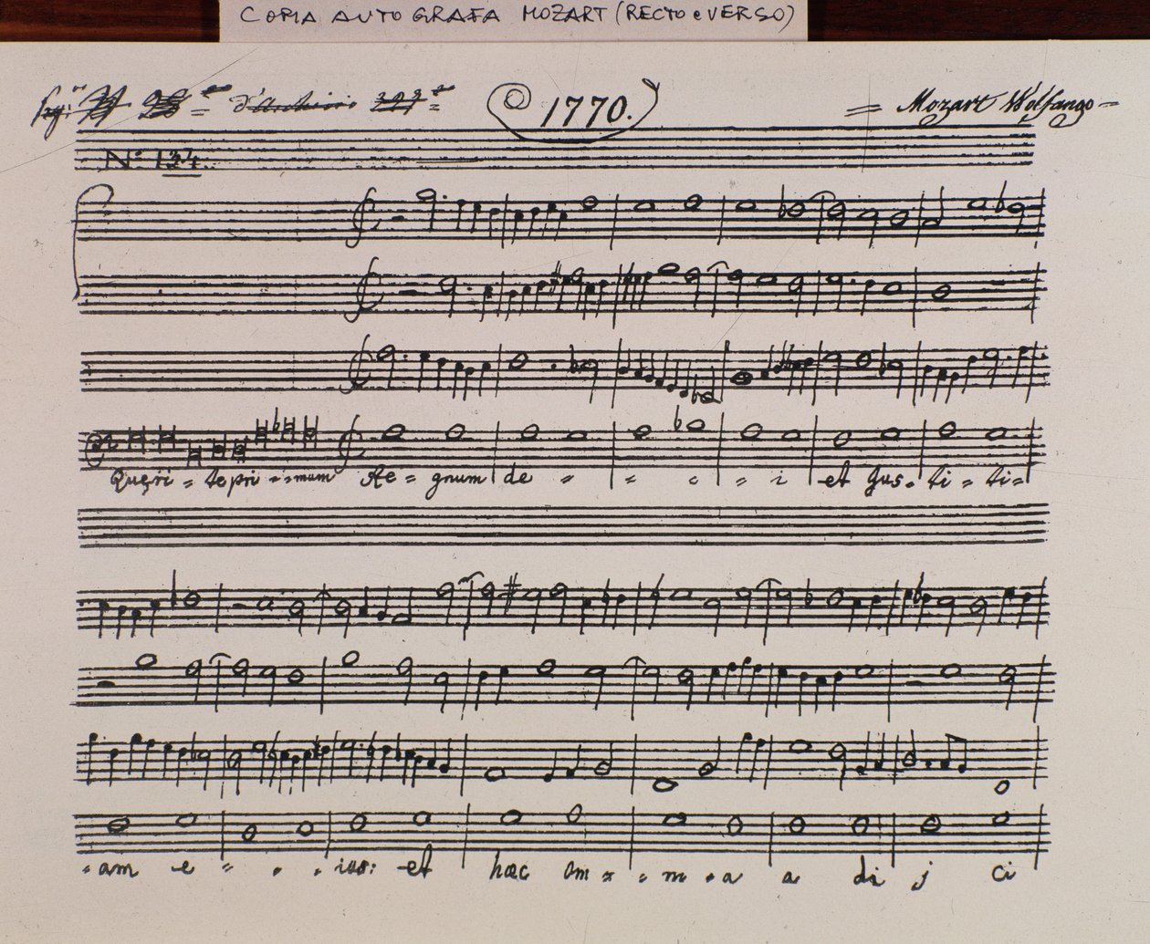 Pagina di spartito per Querite primum regnum Dei di Mozart da Wolfgang Amadeus Mozart