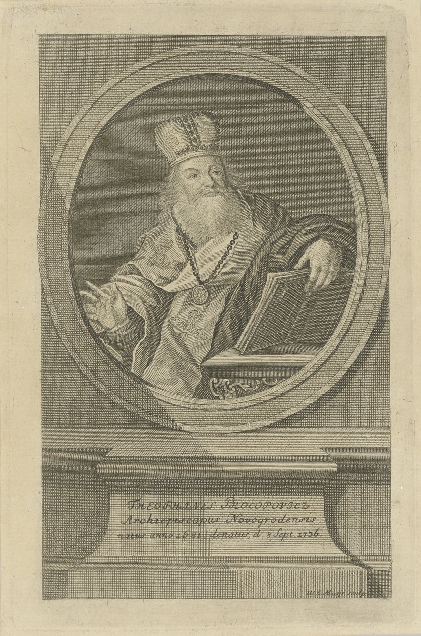 Ritratto del poeta Theofan Prokopovich 1681-1736, ca 1760 da Wolfgang Christoph Mayr