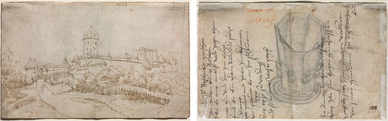 Veduta di un Castello (recto); Coppa Ottagonale (verso) da Wolfgang Huber
