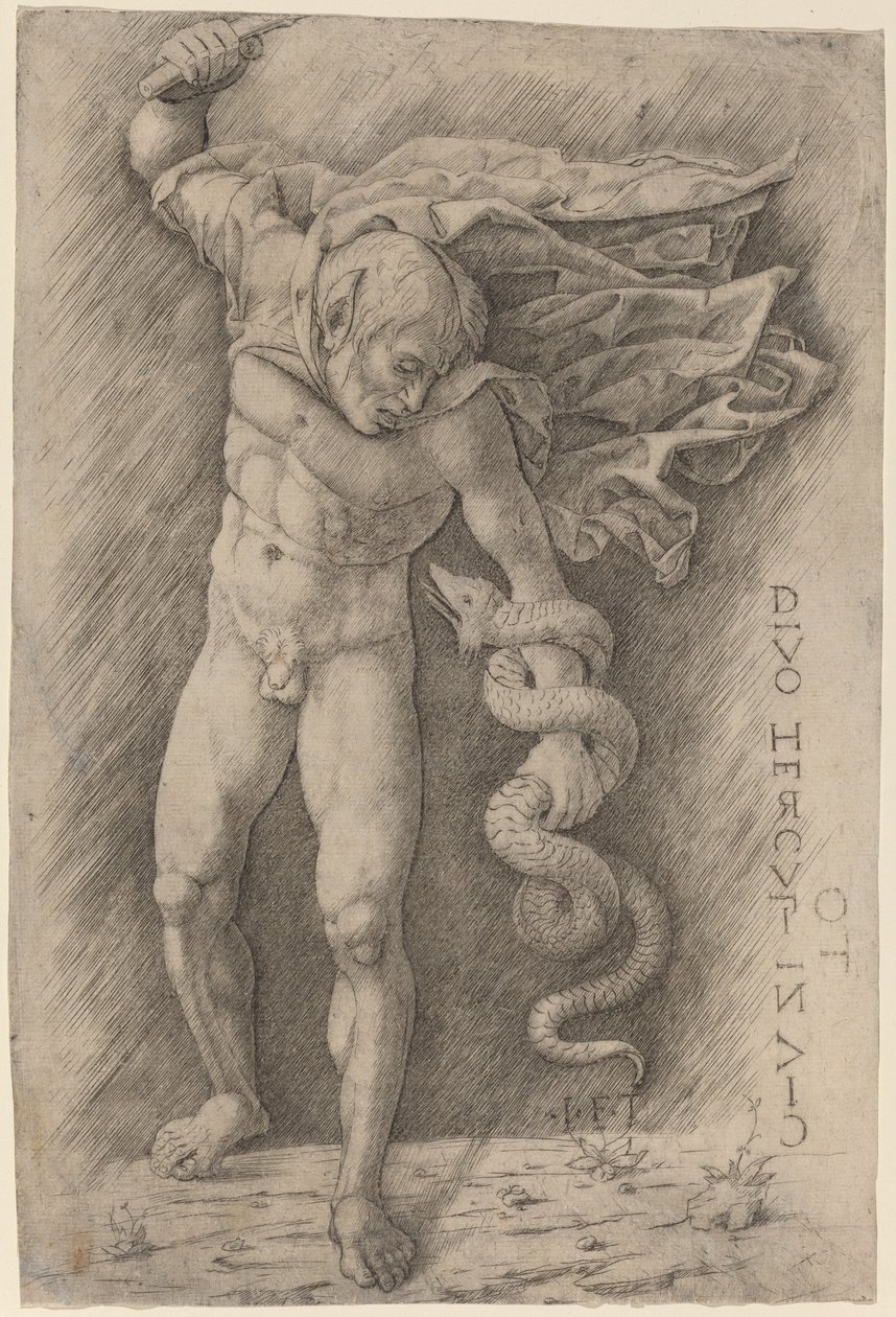 Fauno che combatte un serpente da Workshop of Andrea Mantegna